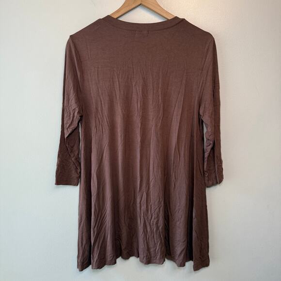 Coco + Carmen Women's V-neck Tunic Blouse Brown Size Small Medium - Picture 6 of 6